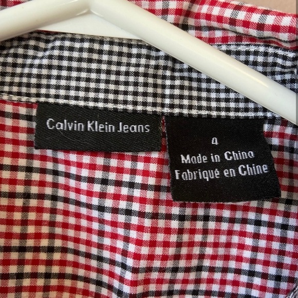 Calvin Klein Boys Long Sleeve Checkered Button Up Shirt - Picture 2 of 7